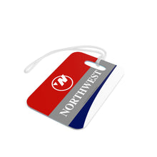 Load image into Gallery viewer, Luggage Tag - 2-sided acrylic - Northwest Bowling Shoe Livery with A320 and A319