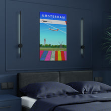 Load image into Gallery viewer, Destination Poster - NWA 2000s - Amsterdam Tulip Field - Premium Satin
