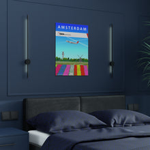Load image into Gallery viewer, Destination Poster - NWA 2000s - Amsterdam Tulip Field - Premium Satin