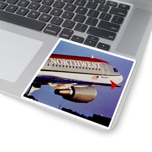 Load image into Gallery viewer, Vinyl Sticker - Northwest Airlines 1990s Bowling Shoe Livery A320 Takeoff