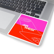 Load image into Gallery viewer, Vinyl Sticker - Air West logo on DC-9 tail, Fuchsia/Orange
