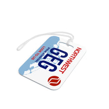 Load image into Gallery viewer, Luggage Tag - 2-sided acrylic - Washington license plate - Spokane with Northwest 727