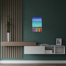 Load image into Gallery viewer, Destination Poster - NWA 2000s - Amsterdam Tulip Field - Premium Satin