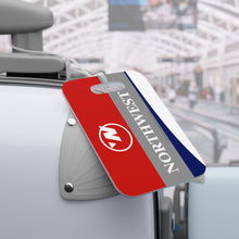 Load image into Gallery viewer, Luggage Tag - 2-sided acrylic - Northwest Bowling Shoe Livery with A320 and A319