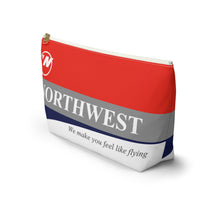 Load image into Gallery viewer, Packing Pouch - large, flat bottom, white zipper - Northwest 1990s "We make you feel like flying"