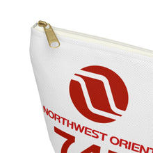 Load image into Gallery viewer, Packing Pouch - large, flat bottom, white zipper - Northwest Orient 1970s "747 Jumbo Jet"