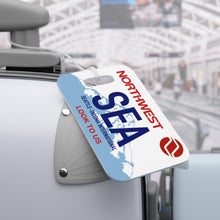 Load image into Gallery viewer, Luggage Tag - 2-sided acrylic - Washington license plate - Seattle/Tacoma with Northwest 727