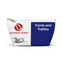 Load image into Gallery viewer, Packing Pouch - small, flat bottom, white zipper - Northwest Orient 1970s "Cords and Cables"