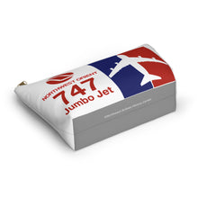 Load image into Gallery viewer, Packing Pouch - large, flat bottom, white zipper - Northwest Orient 1970s "747 Jumbo Jet"