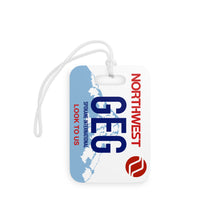 Load image into Gallery viewer, Luggage Tag - 2-sided acrylic - Washington license plate - Spokane with Northwest 727