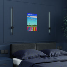 Load image into Gallery viewer, Destination Poster - NWA 2000s - Amsterdam Tulip Field - Premium Satin