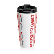 Load image into Gallery viewer, Stainless Steel Travel Mug, 15 oz. - Northwest Orient 1969 Concept Pattern