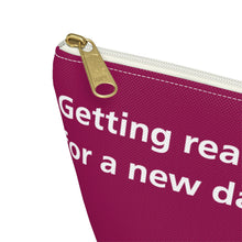 Load image into Gallery viewer, Packing Pouch - small, flat bottom, white zipper - Northwest 2000s "Getting Ready for a New Day"