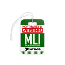 Load image into Gallery viewer, Luggage Tag - 2-sided acrylic - Northwest Airlink / Mesaba Hometown Series - Moline/Quad Cities, Illinois/Iowa