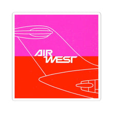 Load image into Gallery viewer, Vinyl Sticker - Air West logo on DC-9 tail, Fuchsia/Orange