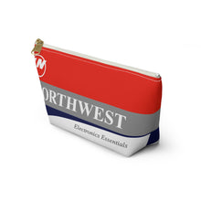 Load image into Gallery viewer, Packing Pouch - small, flat bottom, white zipper - Northwest 1990s - Electronics Essentials