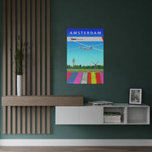 Load image into Gallery viewer, Destination Poster - NWA 2000s - Amsterdam Tulip Field - Premium Satin