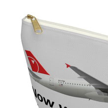 Load image into Gallery viewer, Packing Pouch - large, flat bottom, white zipper - Northwest 2000s "Now You're Flying Smart"