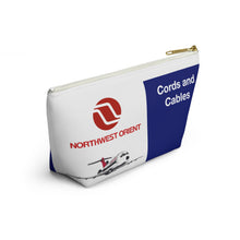 Load image into Gallery viewer, Packing Pouch - small, flat bottom, white zipper - Northwest Orient 1970s "Cords and Cables"