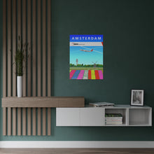 Load image into Gallery viewer, Destination Poster - NWA 2000s - Amsterdam Tulip Field - Premium Satin