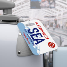 Load image into Gallery viewer, Luggage Tag - 2-sided acrylic - Washington license plate - Seattle/Tacoma with Northwest 727