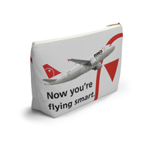 Load image into Gallery viewer, Packing Pouch - large, flat bottom, white zipper - Northwest 2000s "Now You're Flying Smart"