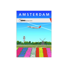 Load image into Gallery viewer, Destination Poster - NWA 2000s - Amsterdam Tulip Field - Premium Satin