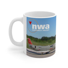 Load image into Gallery viewer, Ceramic Mug 11oz - Northwest Airlink CRJ Both Color Schemes