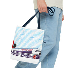 Load image into Gallery viewer, Tote Bag - Northwest Orient 1980s &quot;The World is Going Our Way&quot;
