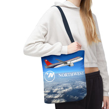 Load image into Gallery viewer, Tote Bag - Northwest 1990s Logo with A320 and DC-9 in flight
