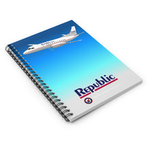 Load image into Gallery viewer, Spiral Notebook - Ruled Line - Republic Express Saab 340
