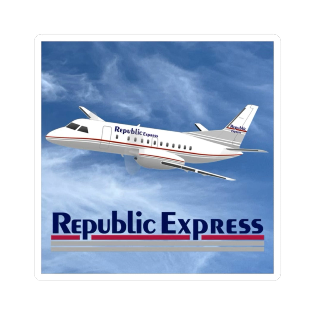 Vinyl Sticker - Republic Express Saab 340