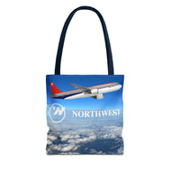 Tote Bag - Northwest 1990s Logo with A320 and DC-9 in flight
