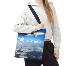 Load image into Gallery viewer, Tote Bag - Northwest 1990s Logo with A320 and DC-9 in flight
