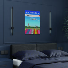 Load image into Gallery viewer, Destination Poster - NWA 2000s - Amsterdam Tulip Field - Premium Satin
