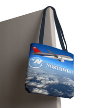 Load image into Gallery viewer, Tote Bag - Northwest 1990s Logo with A320 and DC-9 in flight
