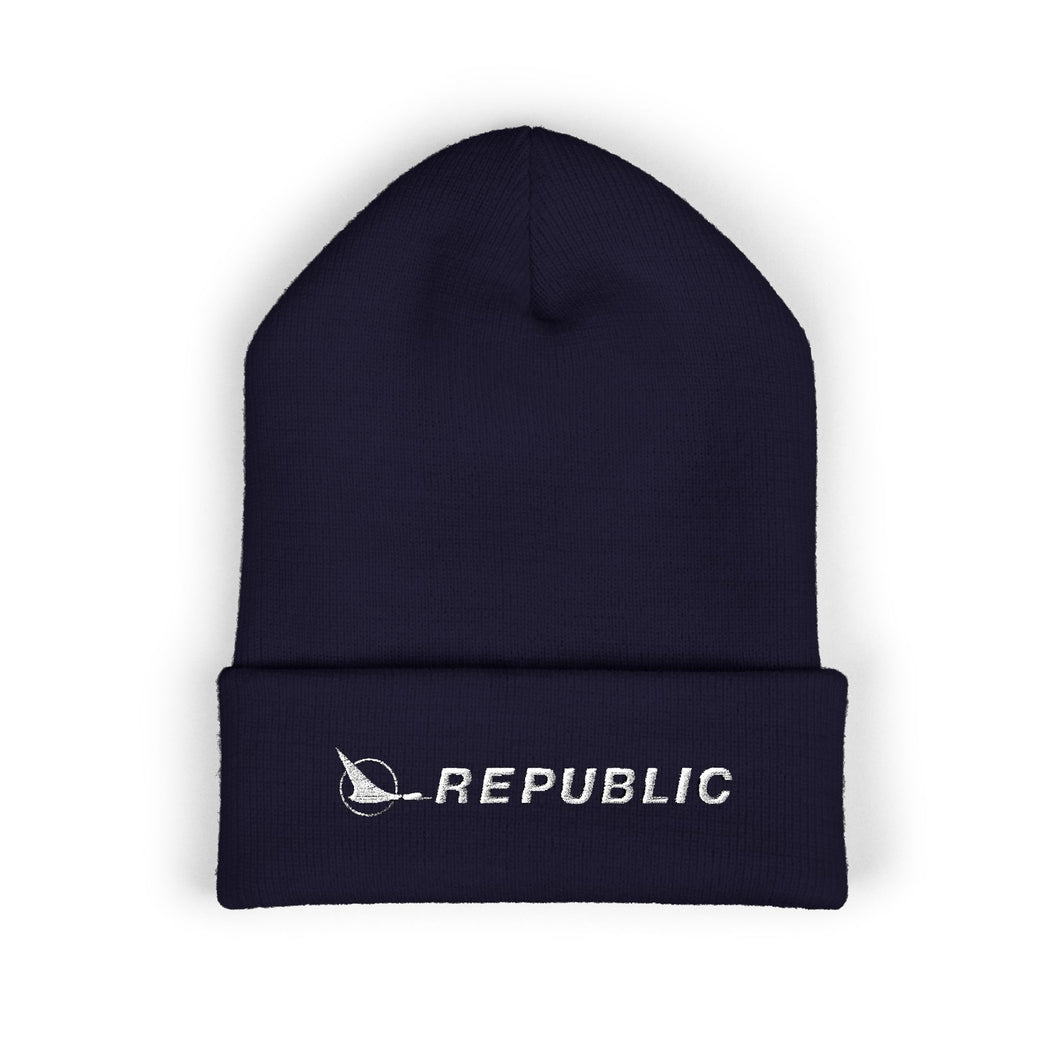 Embroidered Classic Cuffed Beanie - Republic with Herman the Duck Logo