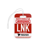 Luggage Tag - 2-sided acrylic - Northwest Airlink / Mesaba Hometown Series - Lincoln, Nebraska