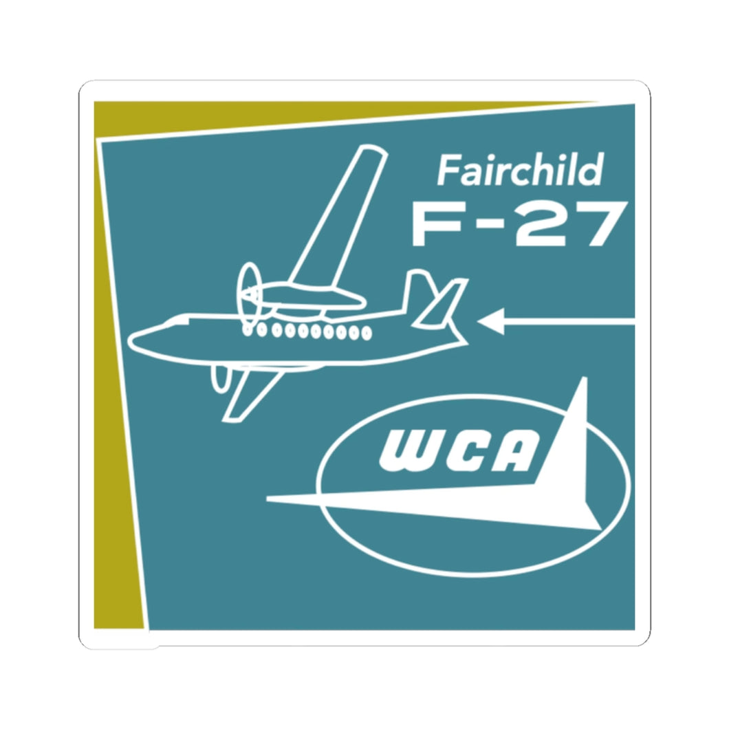 Vinyl Sticker - West Coast Airlines Fairchild F-27 Illustration