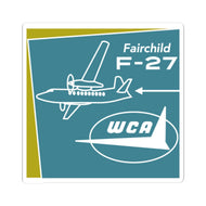 Vinyl Sticker - West Coast Airlines Fairchild F-27 Illustration