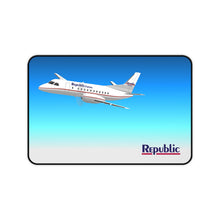 Load image into Gallery viewer, Desk Mat - Republic Express Saab 340 in Flight
