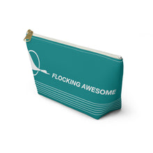 Load image into Gallery viewer, Packing Pouch - small, flat bottom, white zipper - Republic / North Central &quot;Flocking Awesome&quot;
