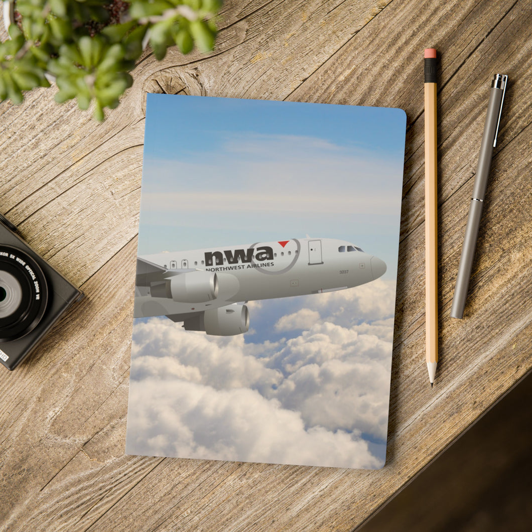 Softcover Journal - NWA A320 in flight