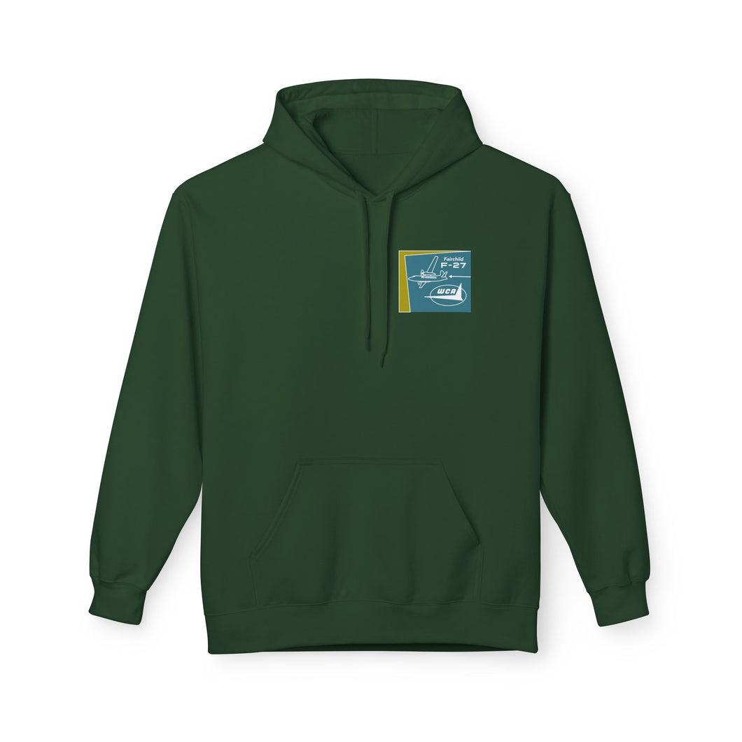 Fleece Hoodie - Midweight Softstyle - West Coast Airlines F-27