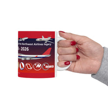 Load image into Gallery viewer, Ceramic Mug 11oz - Northwest Airlines 100th Anniversary
