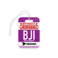 Luggage Tag - 2-sided acrylic - Northwest Airlink / Mesaba Hometown Series - Bemidji, Minnesota
