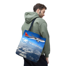 Load image into Gallery viewer, Tote Bag - Northwest 1990s Logo with A320 and DC-9 in flight
