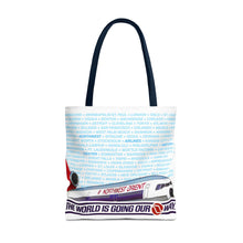 Load image into Gallery viewer, Tote Bag - Northwest Orient 1980s &quot;The World is Going Our Way&quot;
