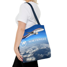 Load image into Gallery viewer, Tote Bag - Northwest 1990s Logo with A320 and DC-9 in flight

