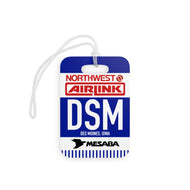 Luggage Tag - 2-sided acrylic - Northwest Airlink / Mesaba Hometown Series - Des Moines, Iowa